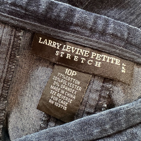 LARRY LEVINE PETITE - Stretch DENIM Skirt Sz 10P - BLUE - Picture 8 of 12